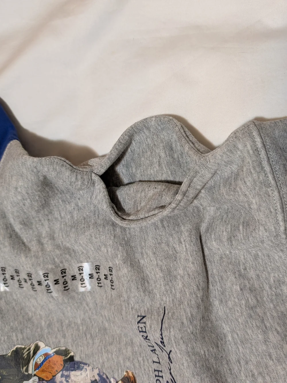 Polo Ralph Lauren Boy's Hoodie - Grey Body with Pink & Blue Sleeves, Green Hood